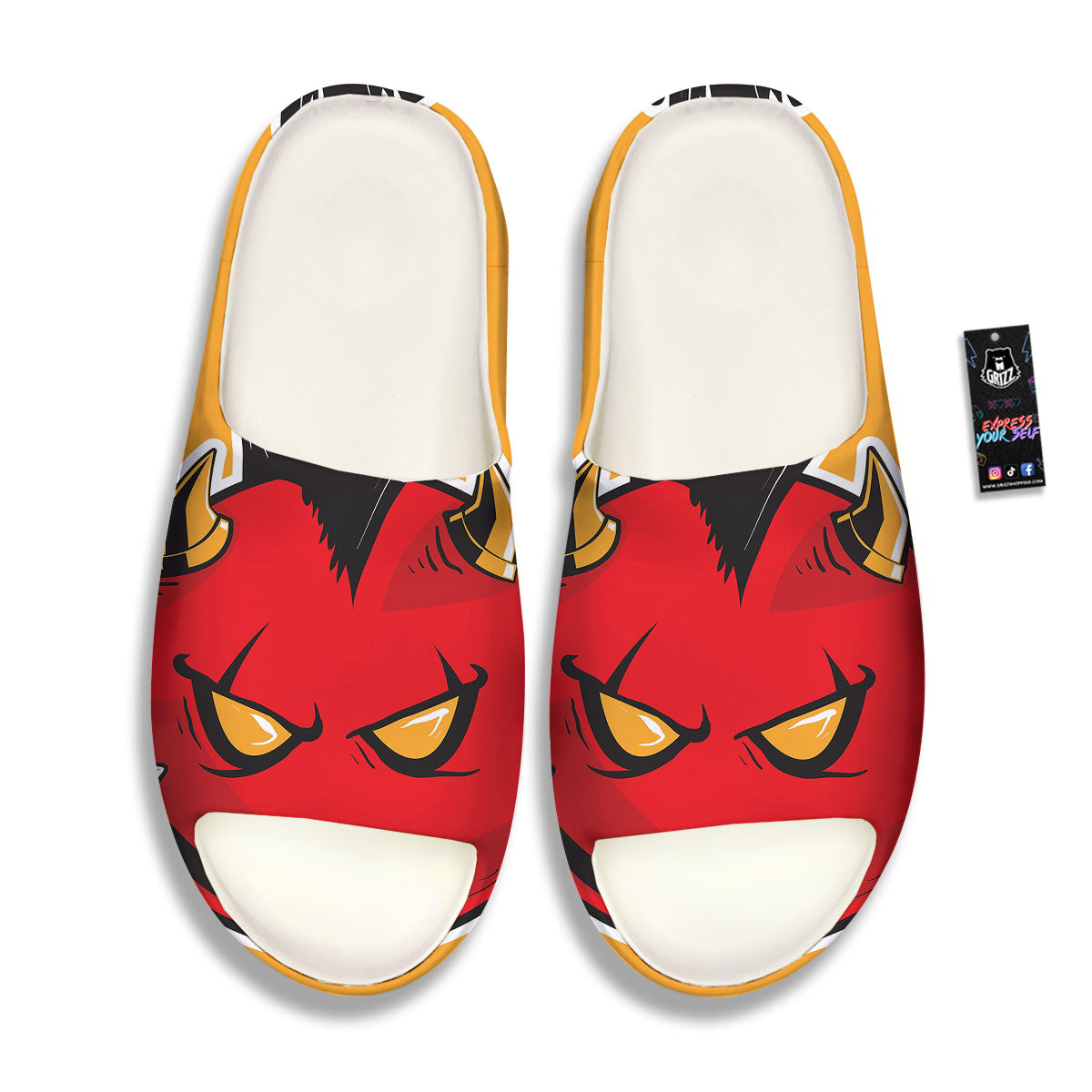 Punk Devil Mohawk Print Sandals-grizzshop