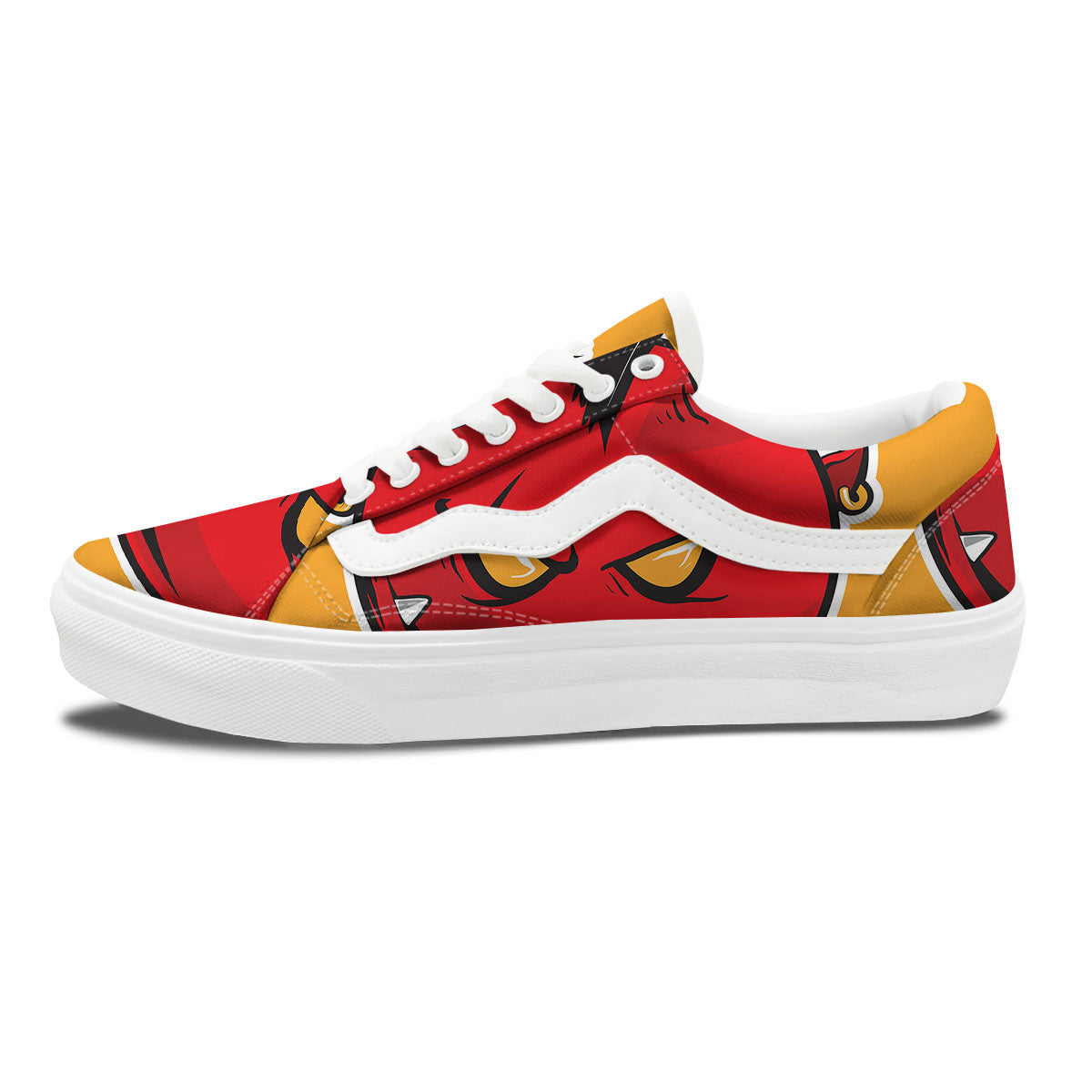 Punk Devil Mohawk Print Skate Shoes-grizzshop