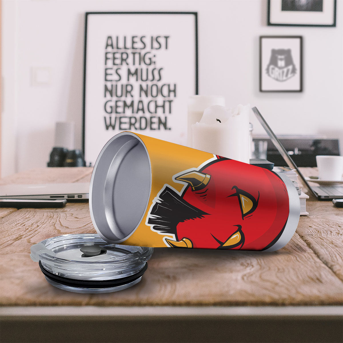 Punk Devil Mohawk Print Tumbler-grizzshop