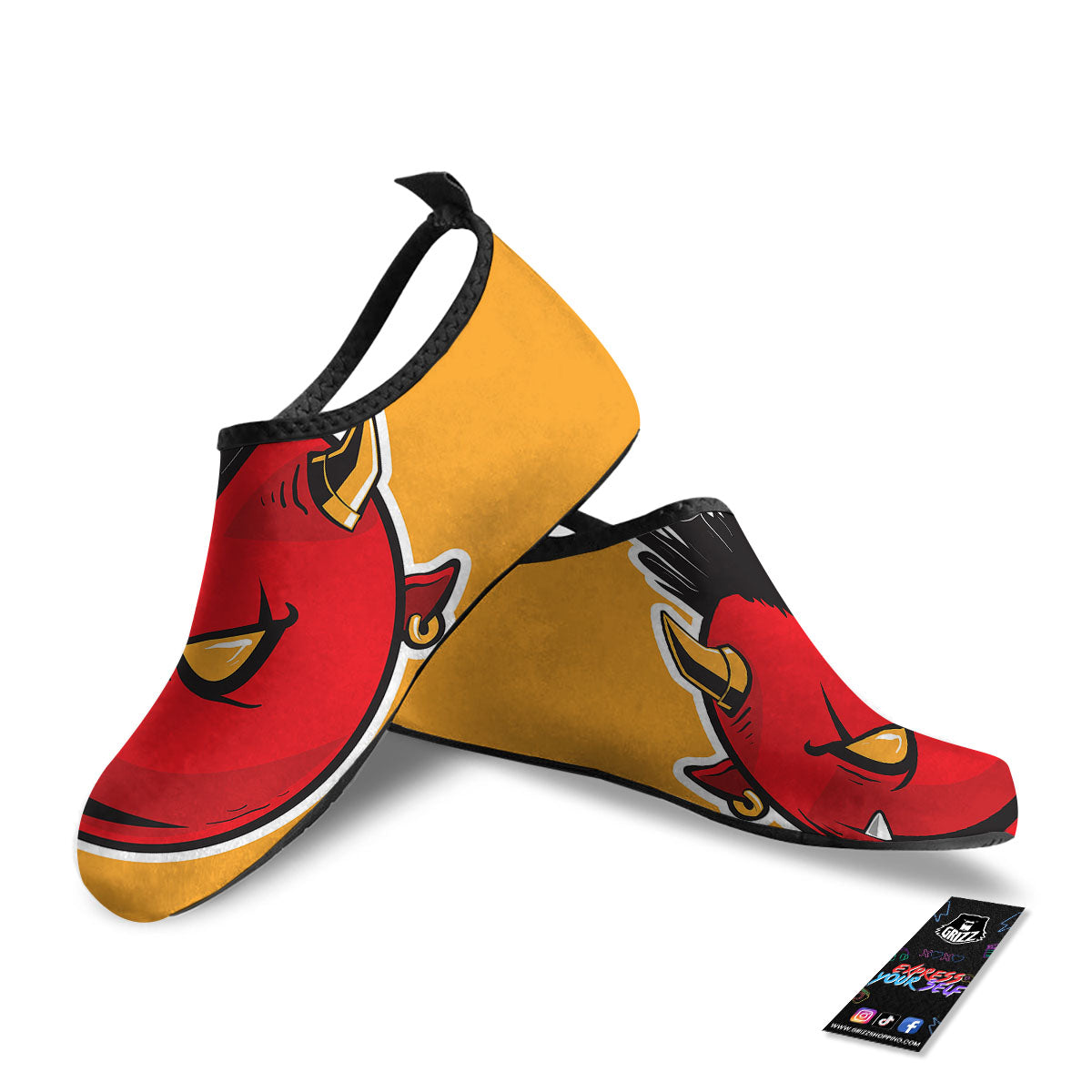 Punk Devil Mohawk Print Water Shoes-grizzshop