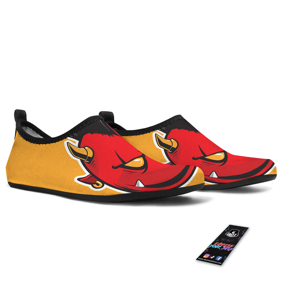 Punk Devil Mohawk Print Water Shoes-grizzshop