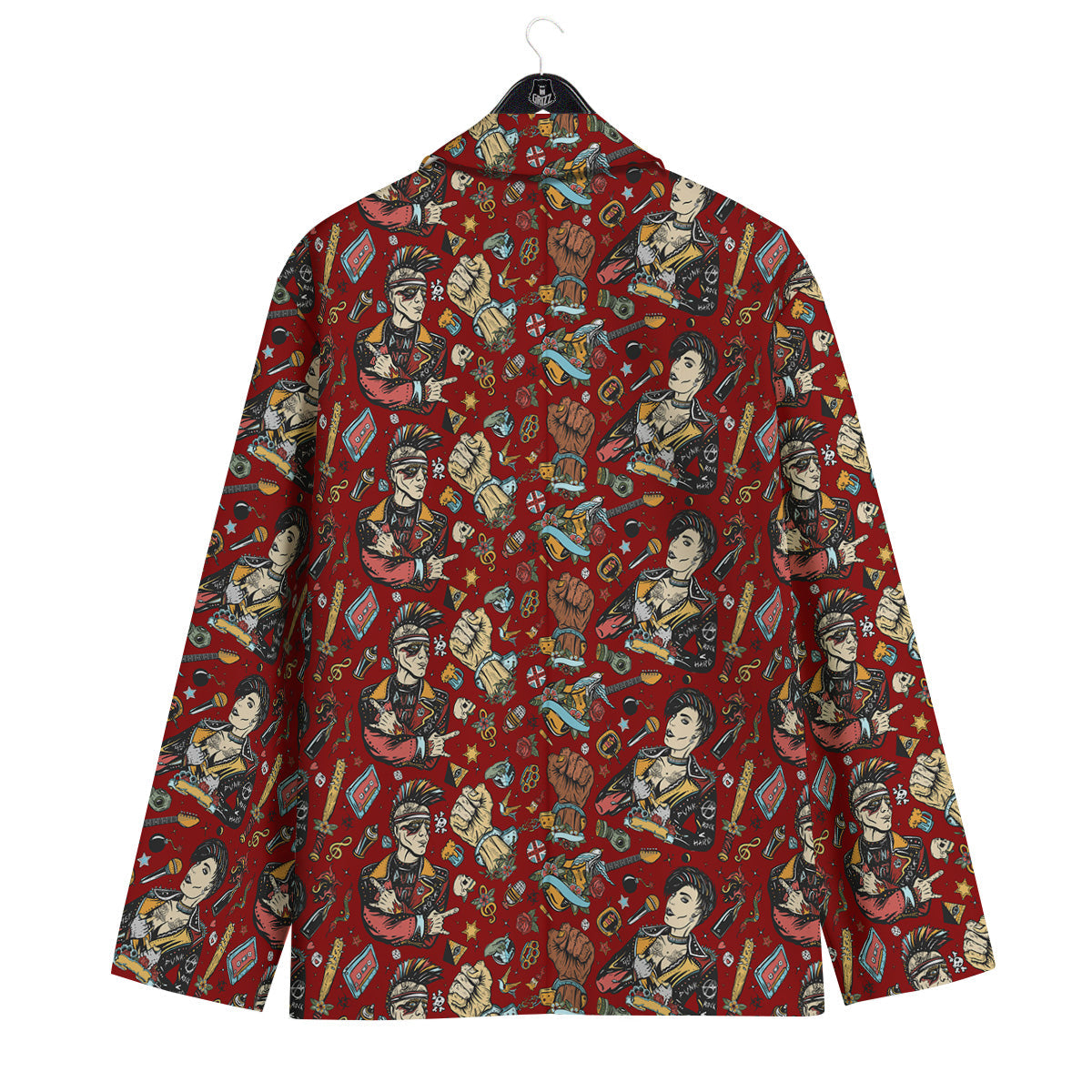 Punk Girl Lifestyle Tattoo Print Pattern Men's Sport Coat-grizzshop