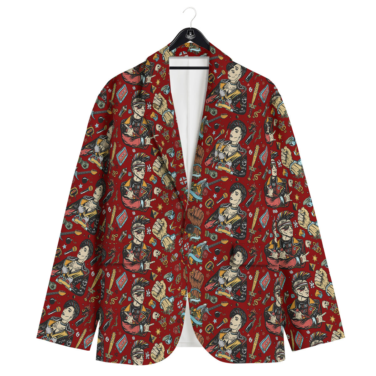 Punk Girl Lifestyle Tattoo Print Pattern Men's Sport Coat-grizzshop