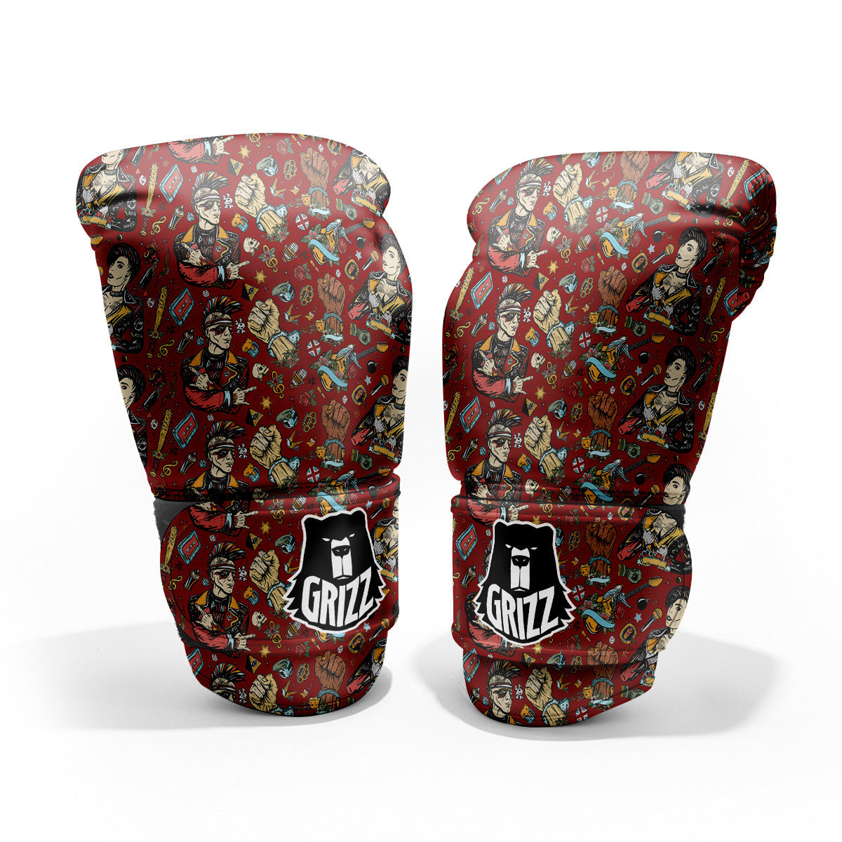 Punk Girl Lifestyle Tattoo Print Pattern Pro Boxing Glove