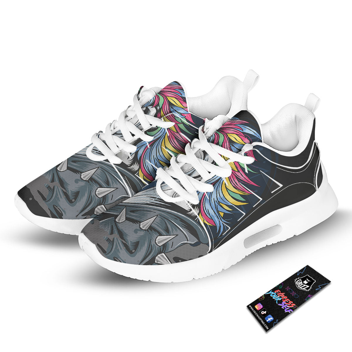 Punk Unicorn Print Tennis Shoes-grizzshop