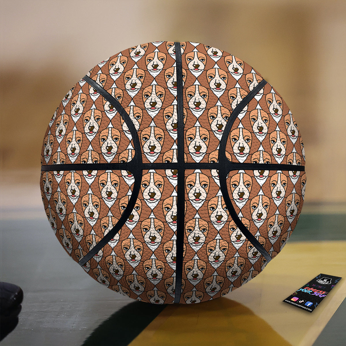 Puppy Adorable Beagle Print Pattern Basketball-grizzshop