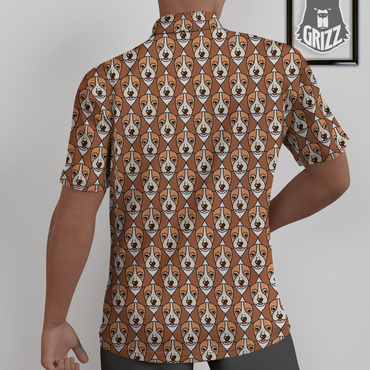 Puppy Adorable Beagle Print Pattern Untucked Shirts-grizzshop