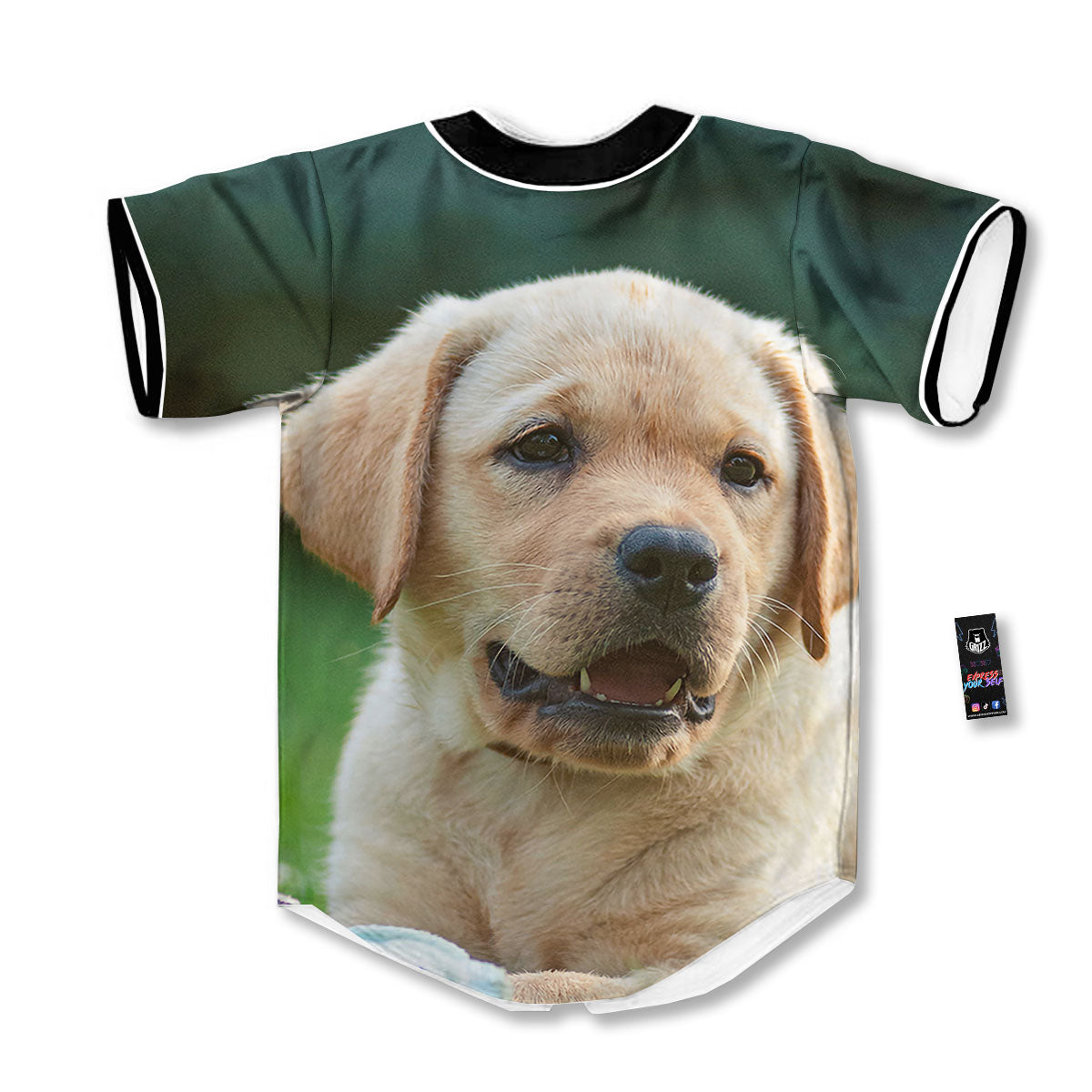 Puppy And Labrador Retriever Print Baseball Jersey-grizzshop