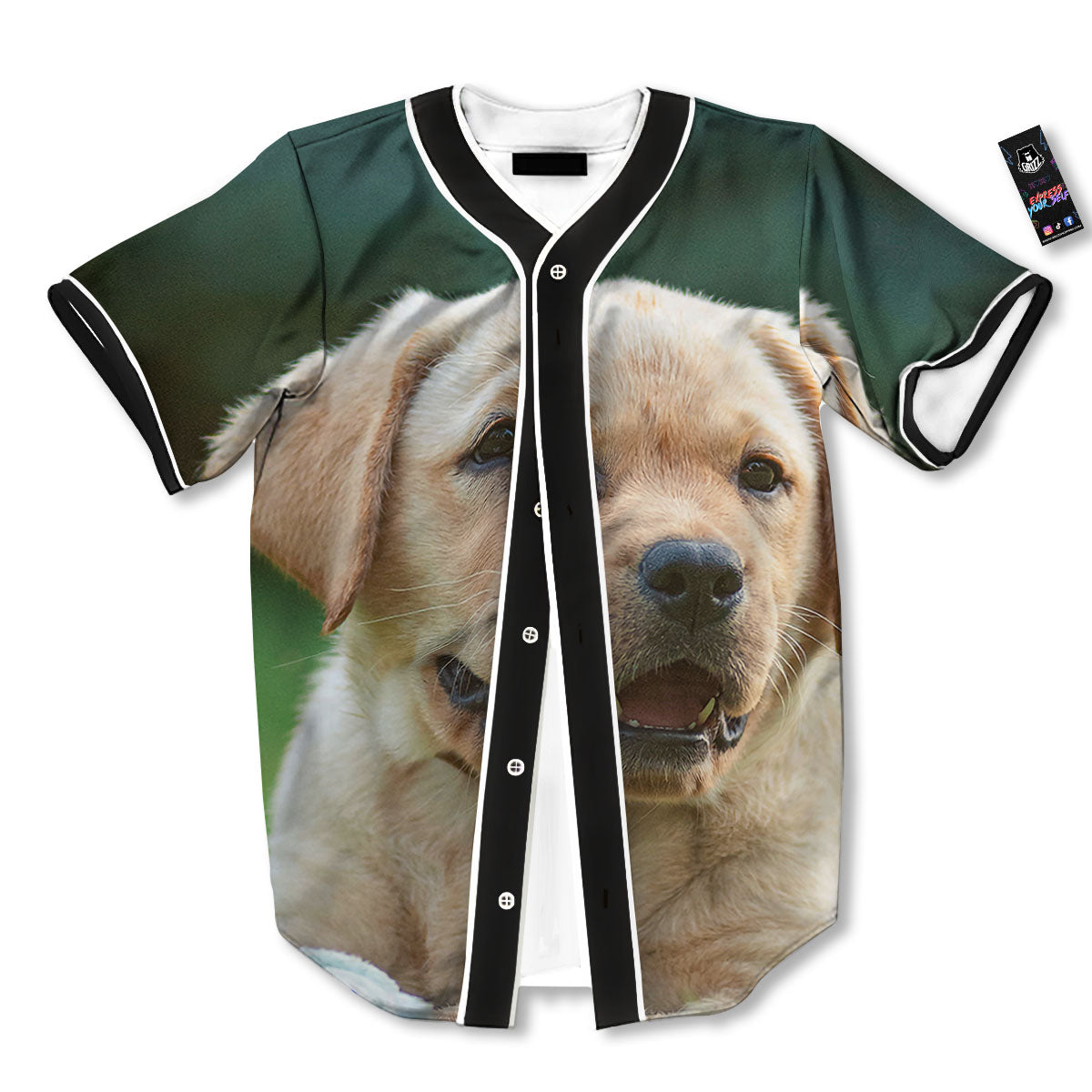 Puppy And Labrador Retriever Print Baseball Jersey-grizzshop