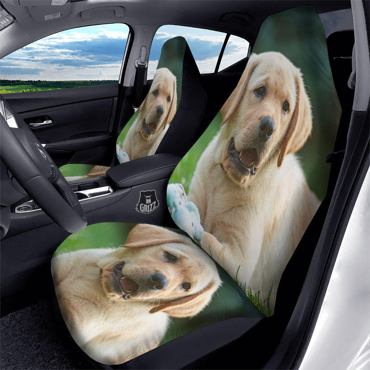Puppy And Labrador Retriever Print Car Seat Covers-grizzshop