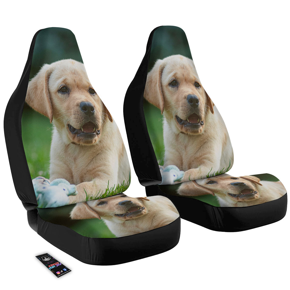 Puppy And Labrador Retriever Print Car Seat Covers-grizzshop