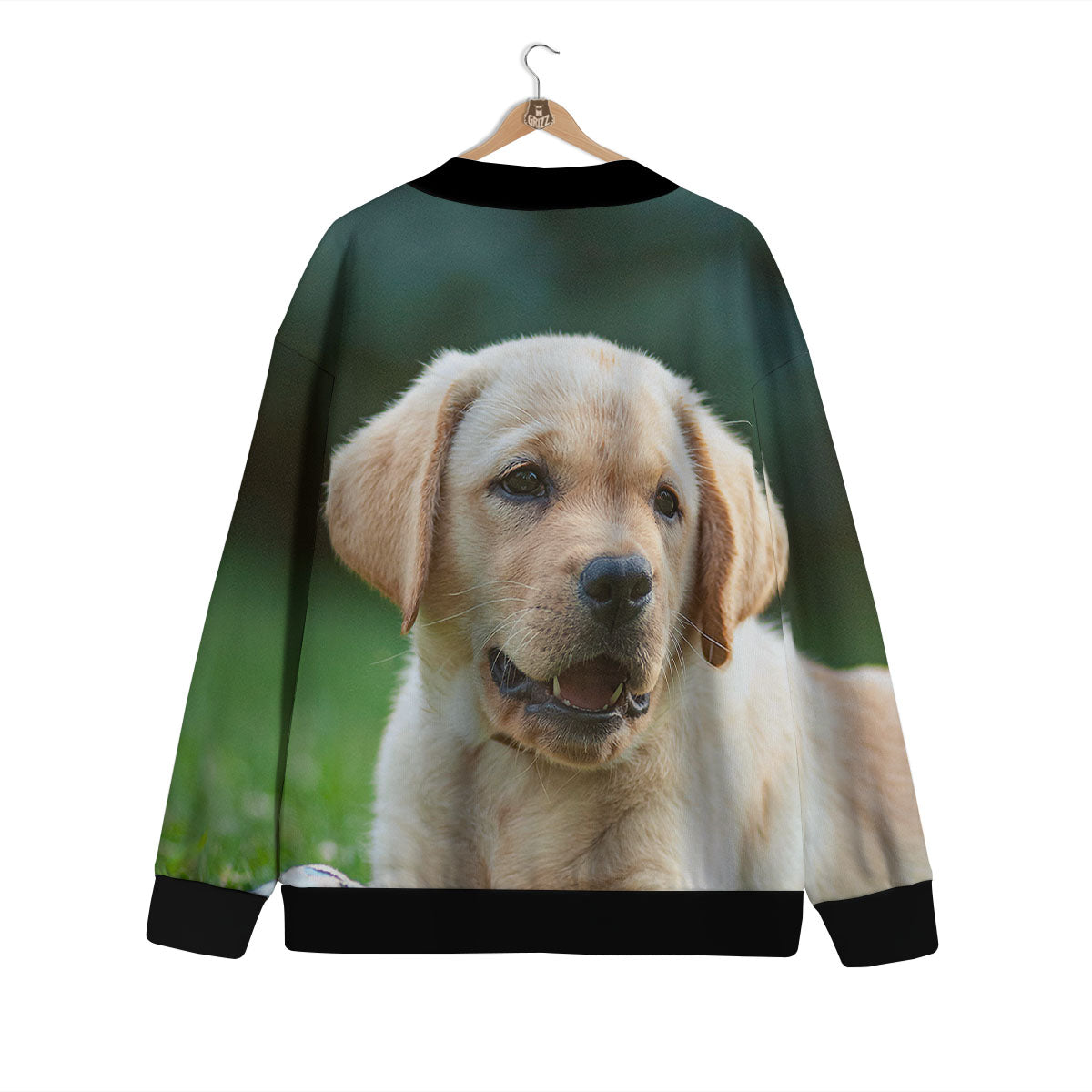 Puppy And Labrador Retriever Print Cardigan-grizzshop