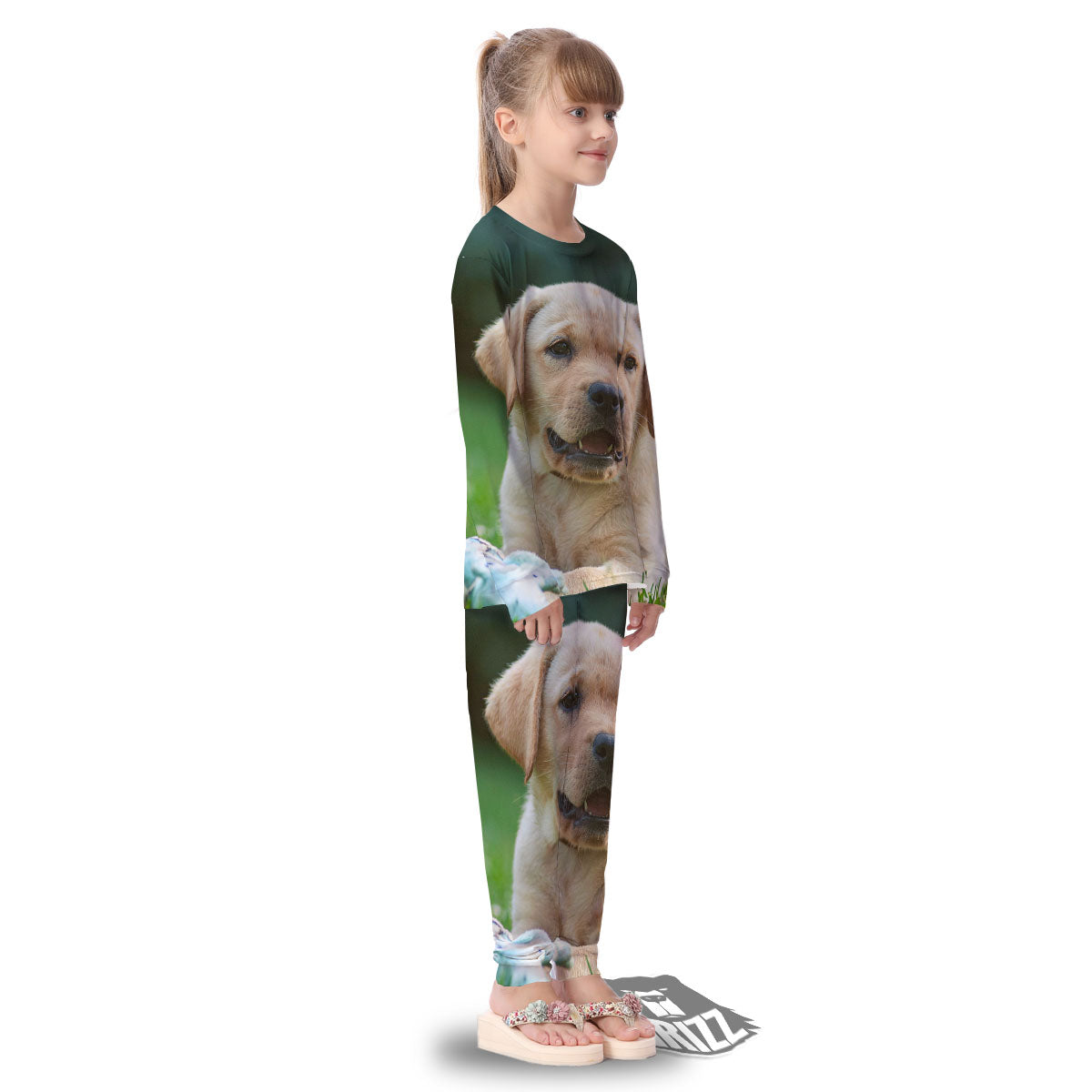 Puppy And Labrador Retriever Print Kid's Pajamas-grizzshop