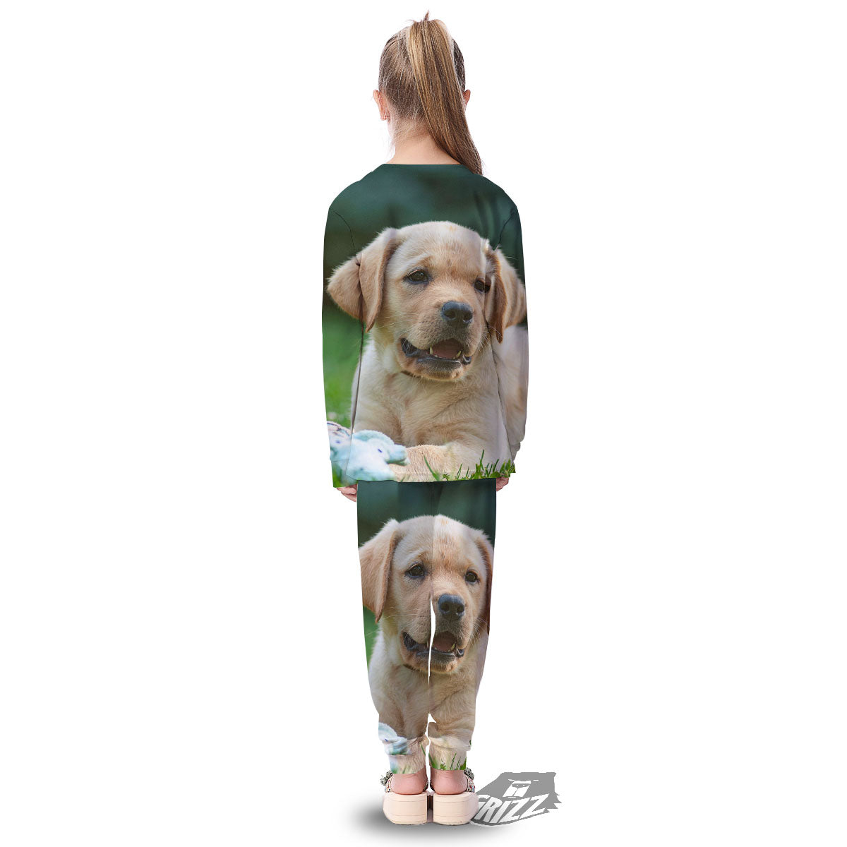 Puppy And Labrador Retriever Print Kid's Pajamas-grizzshop