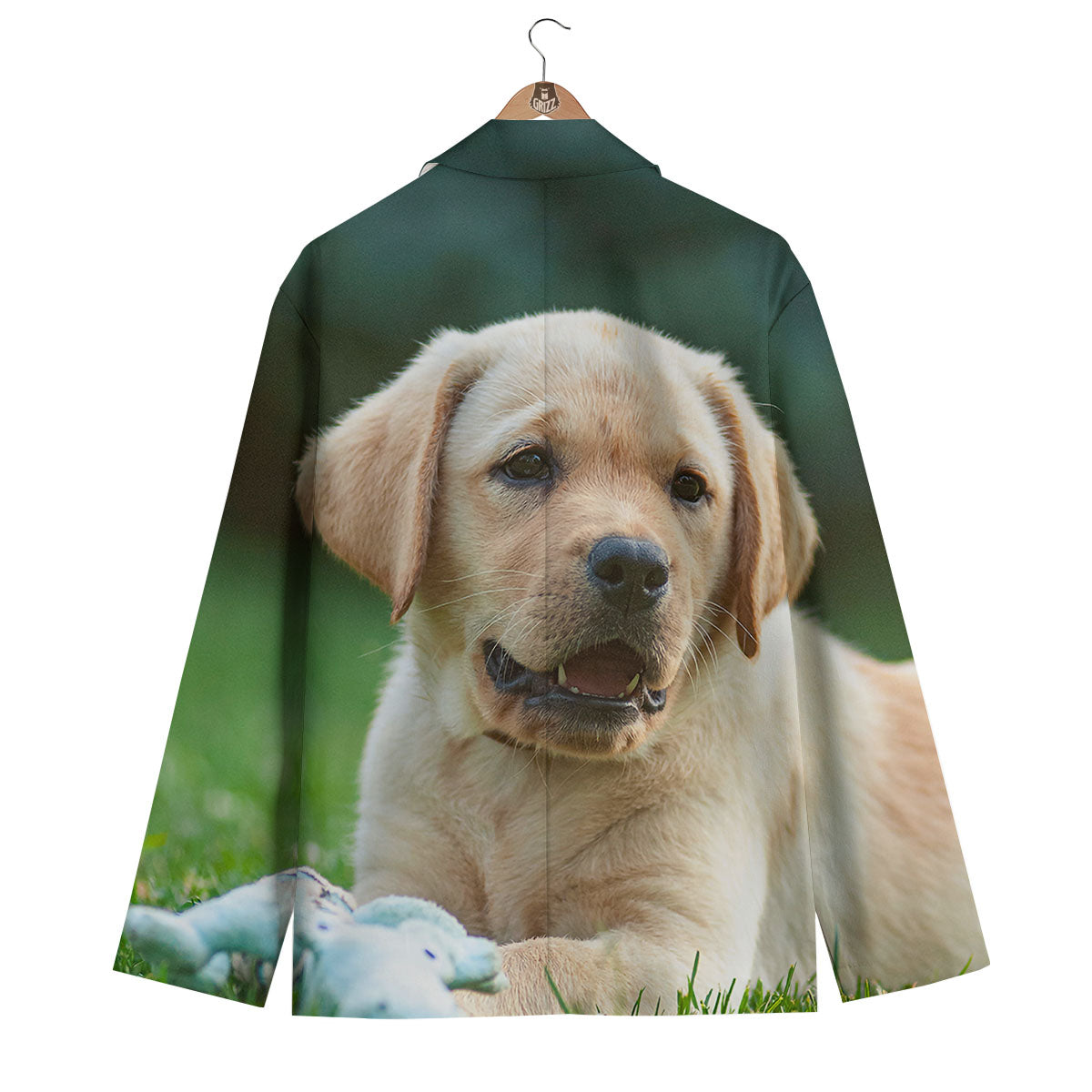 Puppy And Labrador Retriever Print Men's Blazer-grizzshop