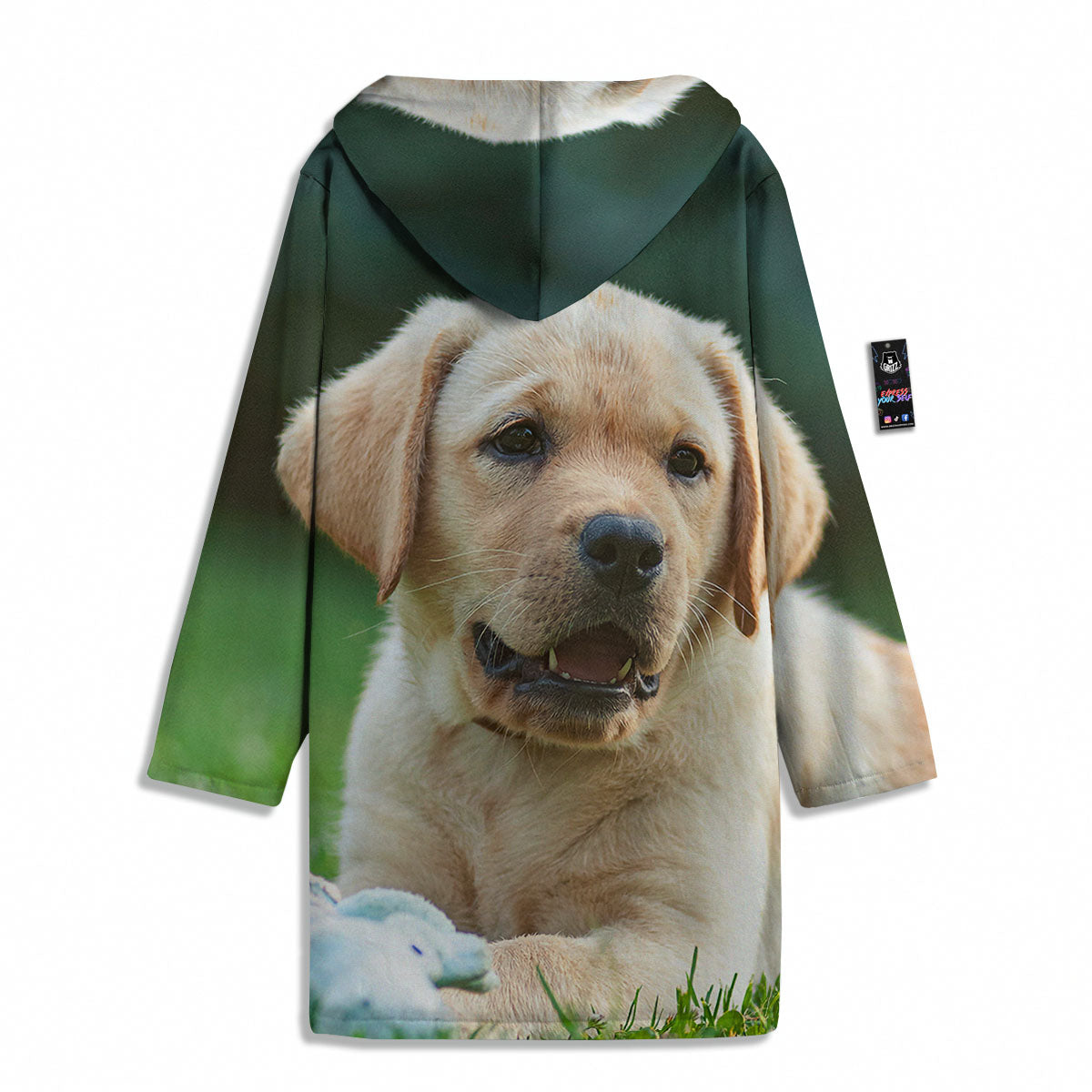 Puppy And Labrador Retriever Print Men's Windbreaker Jacket-grizzshop