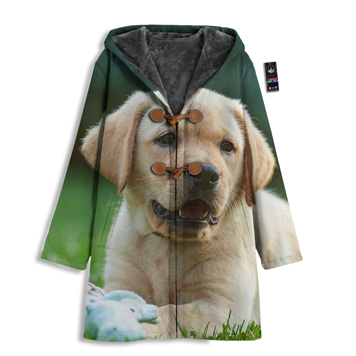 Puppy And Labrador Retriever Print Men's Windbreaker Jacket-grizzshop