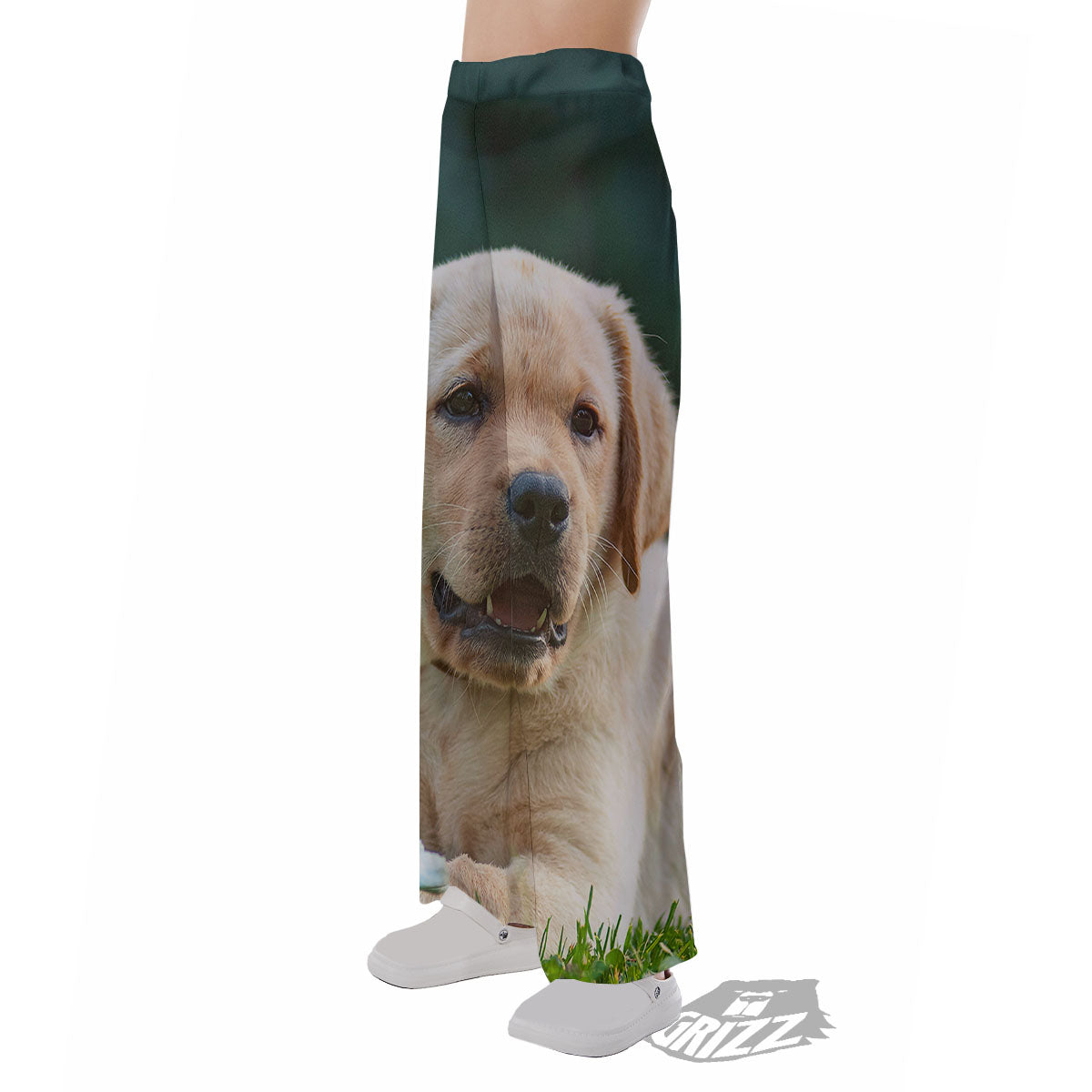 Puppy And Labrador Retriever Print Pajama Pants-grizzshop
