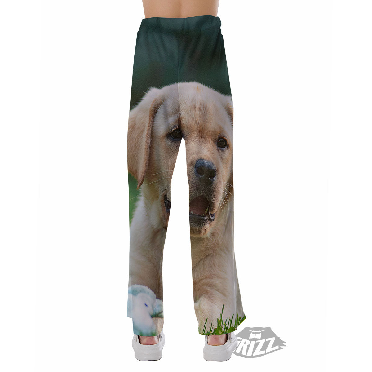 Puppy And Labrador Retriever Print Pajama Pants-grizzshop