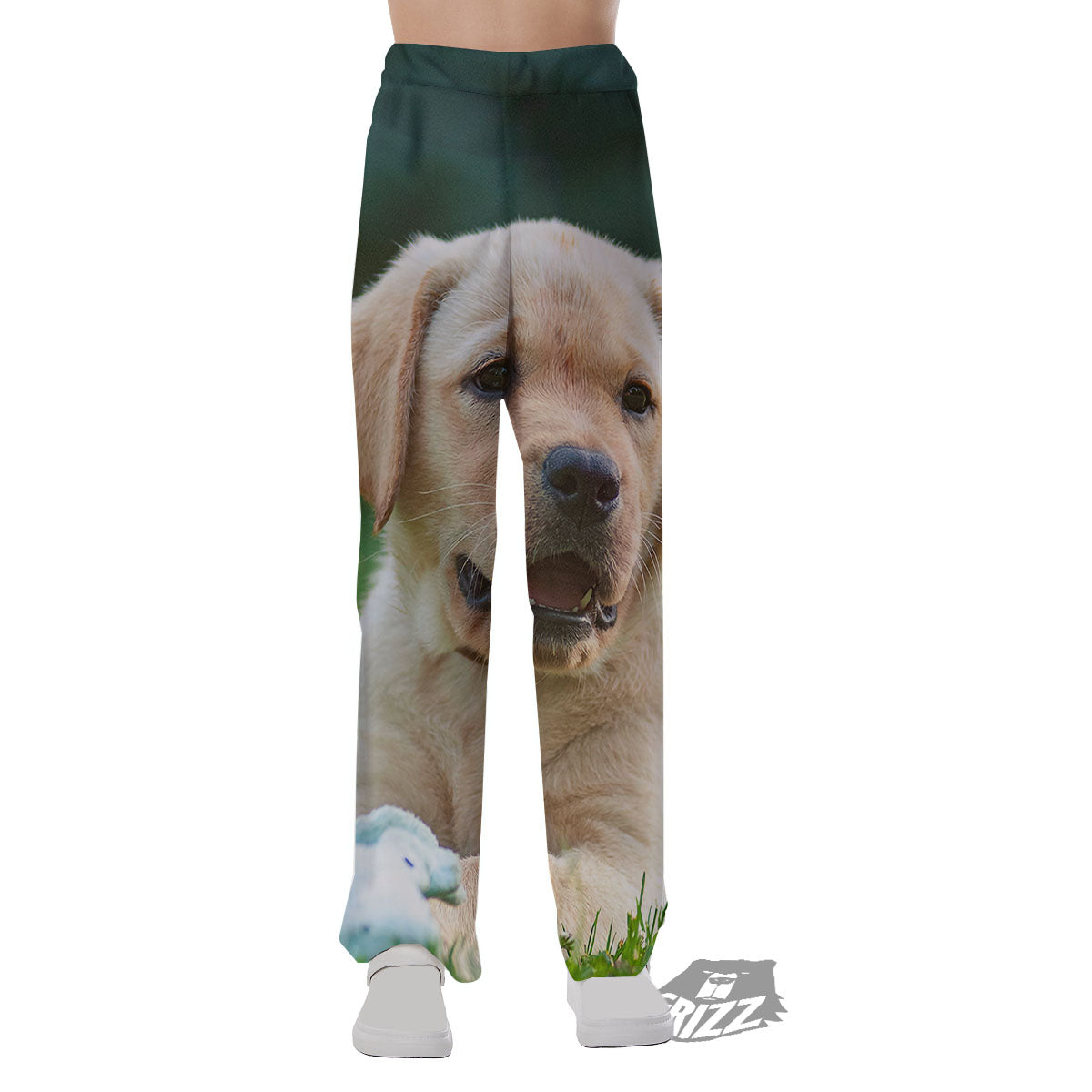 Puppy And Labrador Retriever Print Pajama Pants-grizzshop