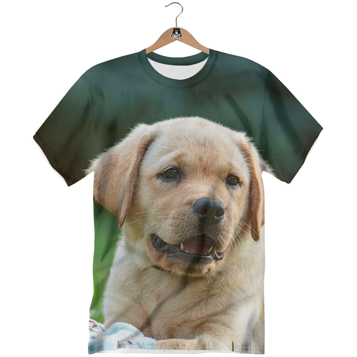 Puppy And Labrador Retriever Print T-Shirt-grizzshop