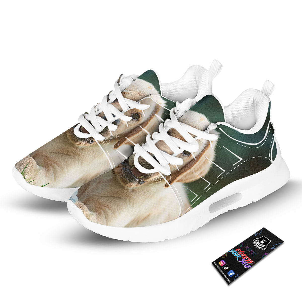 Puppy And Labrador Retriever Print Tennis Shoes-grizzshop