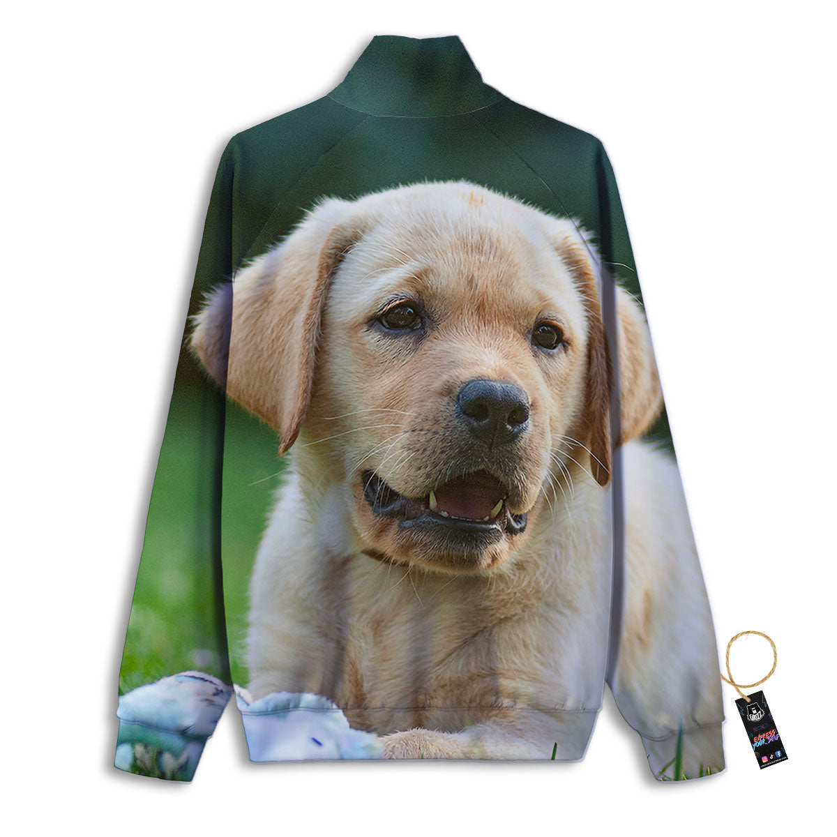 Puppy And Labrador Retriever Print Track Jacket-grizzshop