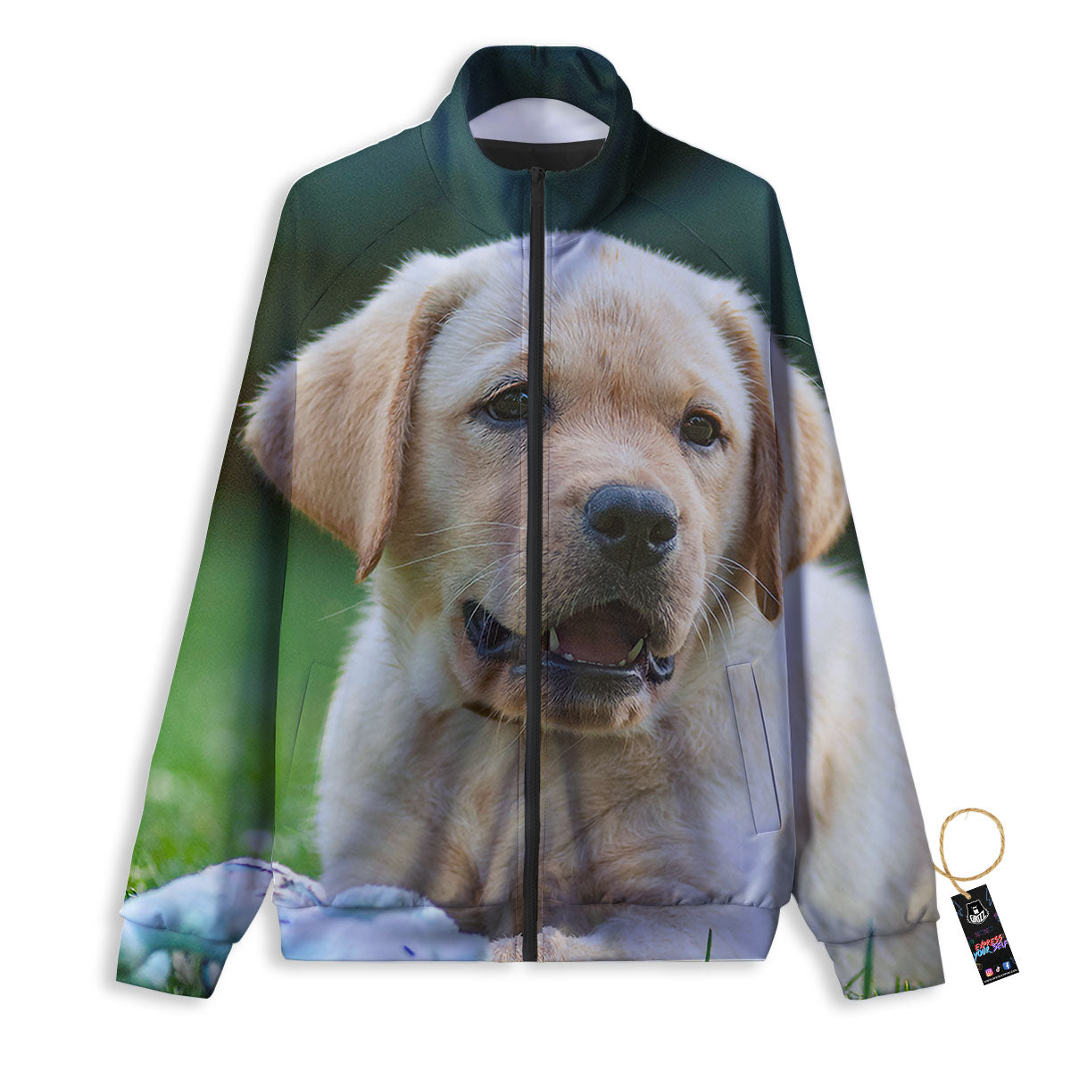 Puppy And Labrador Retriever Print Track Jacket-grizzshop