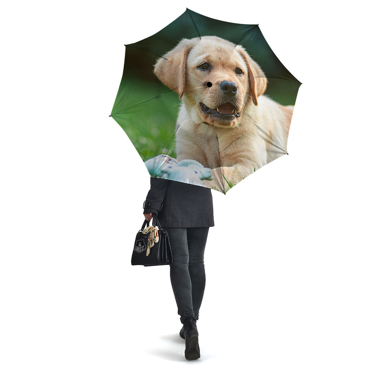 Puppy And Labrador Retriever Print Umbrella-grizzshop