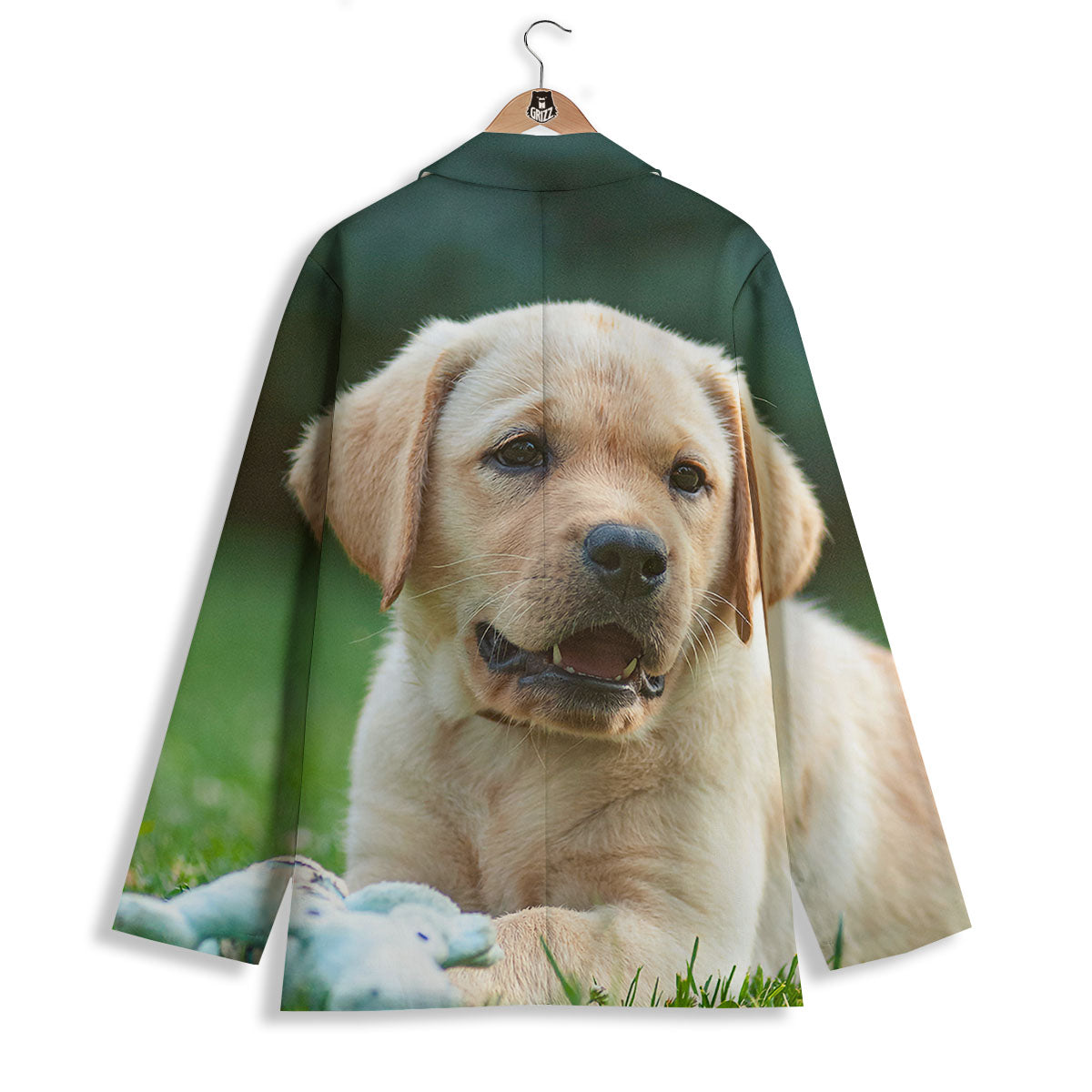 Puppy And Labrador Retriever Print Women's Blazer-grizzshop