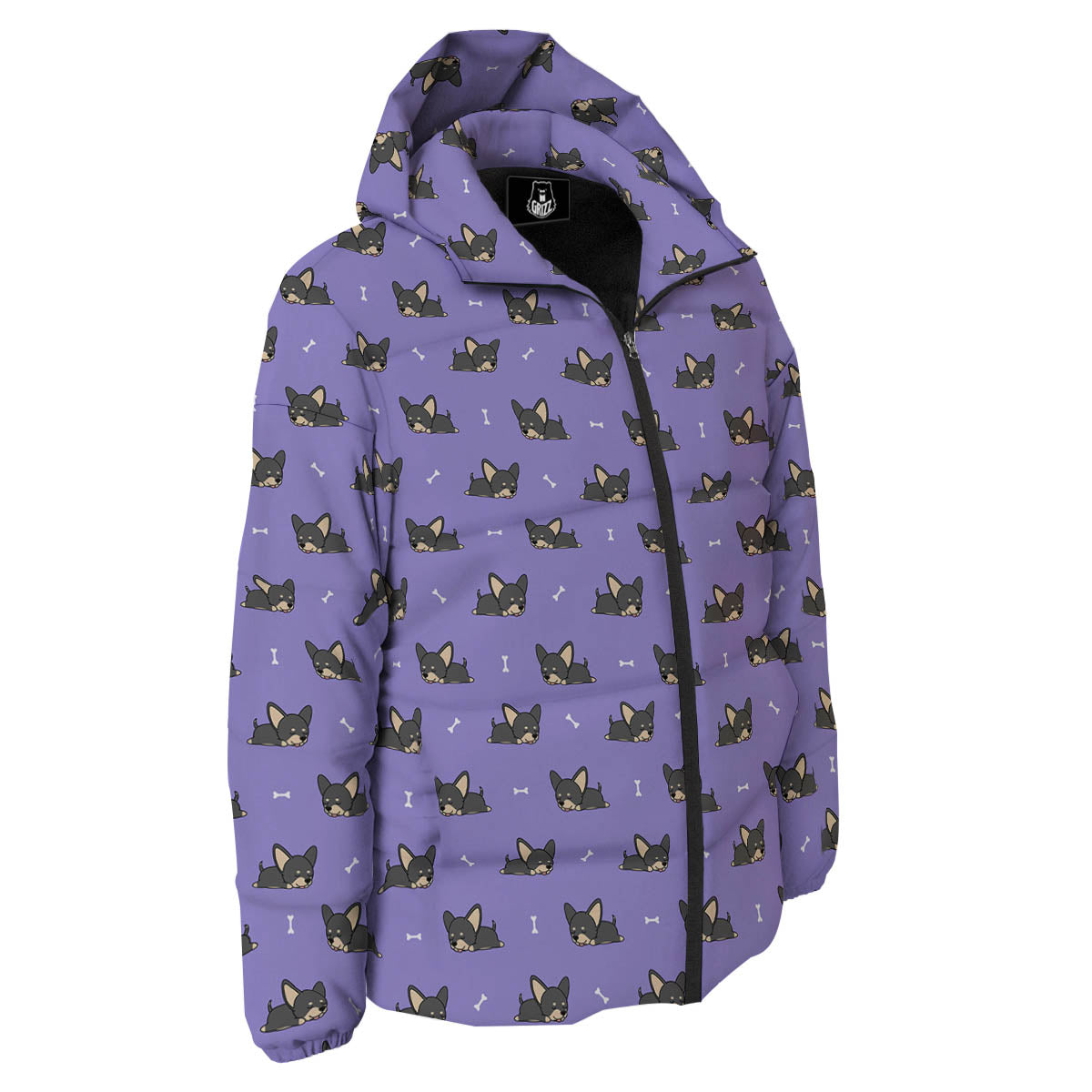 Puppy Chihuahua Print Pattern Down Jacket-grizzshop