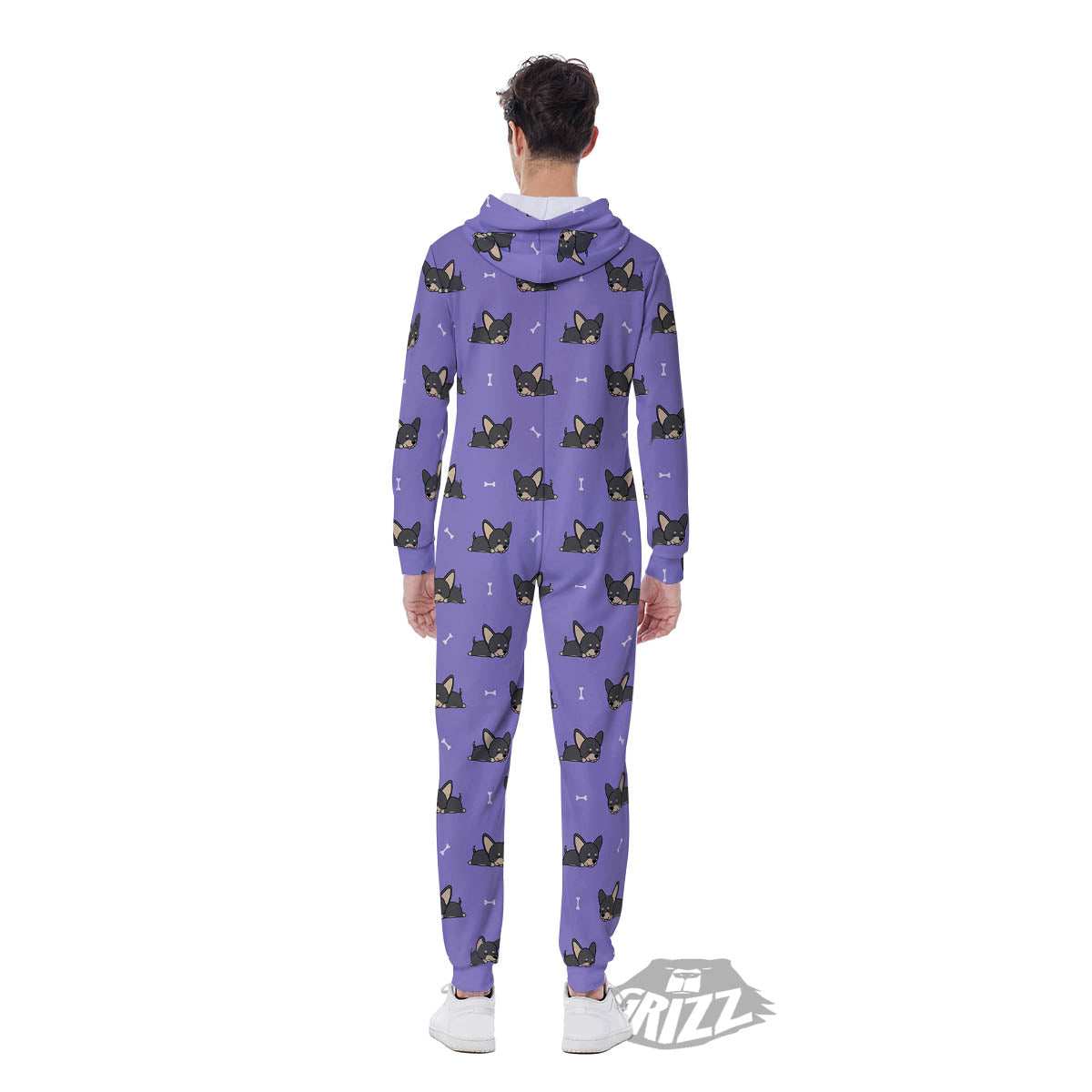 Puppy Chihuahua Print Pattern Men's Jumpsuit-grizzshop