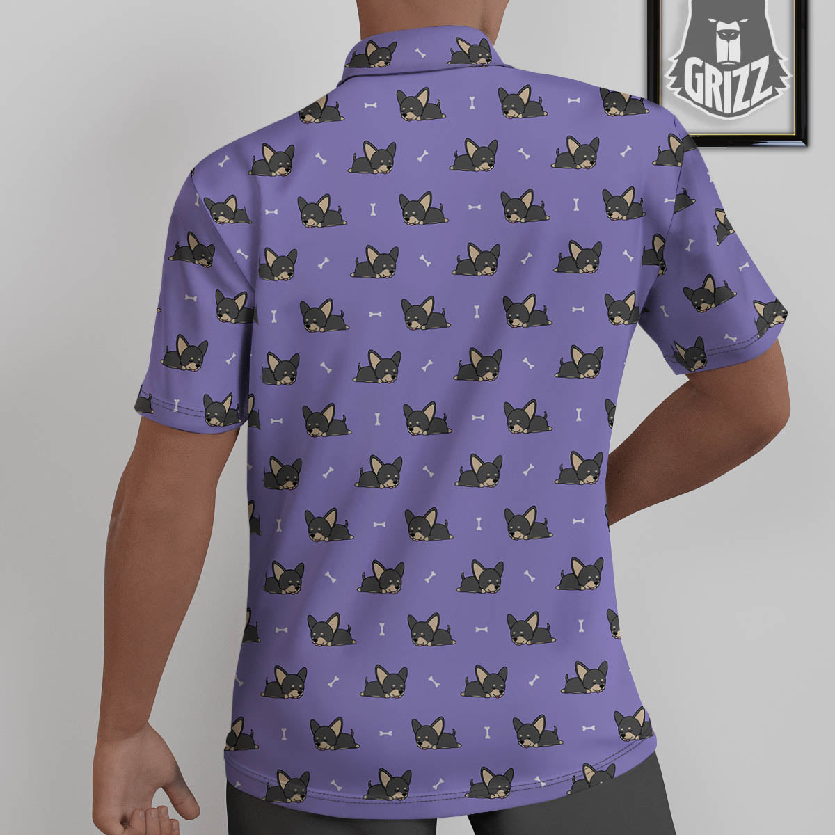 Puppy Chihuahua Print Pattern Untucked Shirts-grizzshop