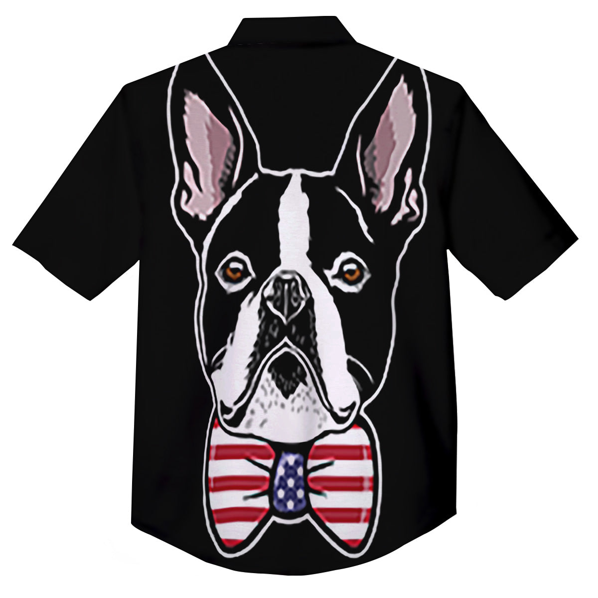 Puppy Faces Boston Terrier Print Button Up Shirt-grizzshop