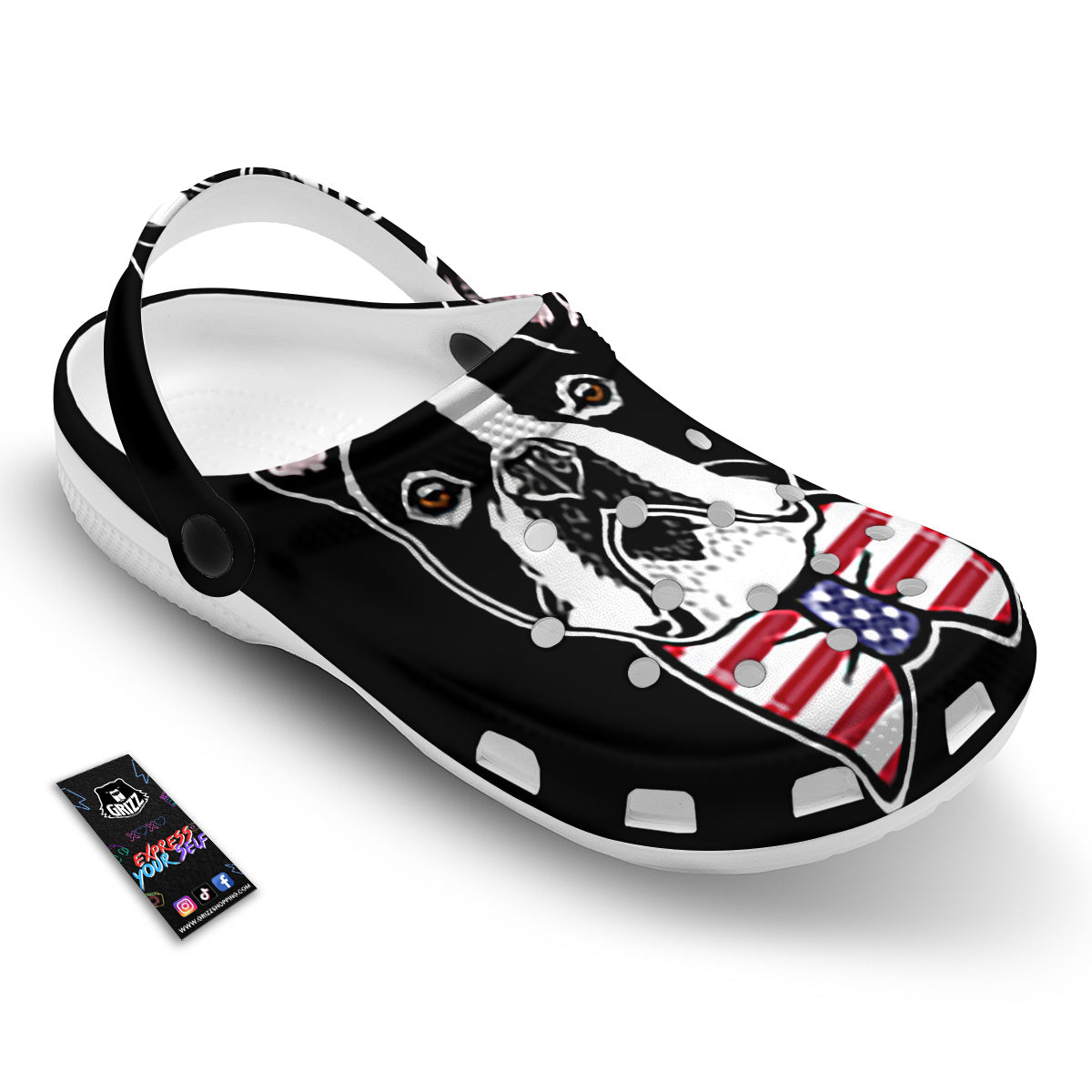 Puppy Faces Boston Terrier Print Clog-grizzshop