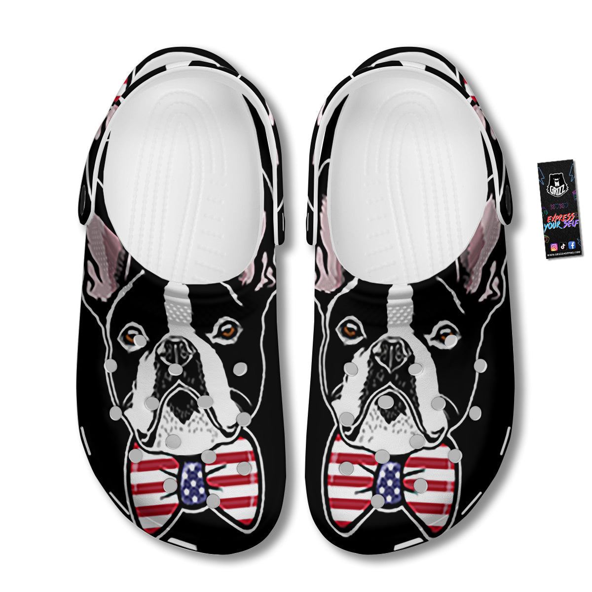 Puppy Faces Boston Terrier Print Clog-grizzshop