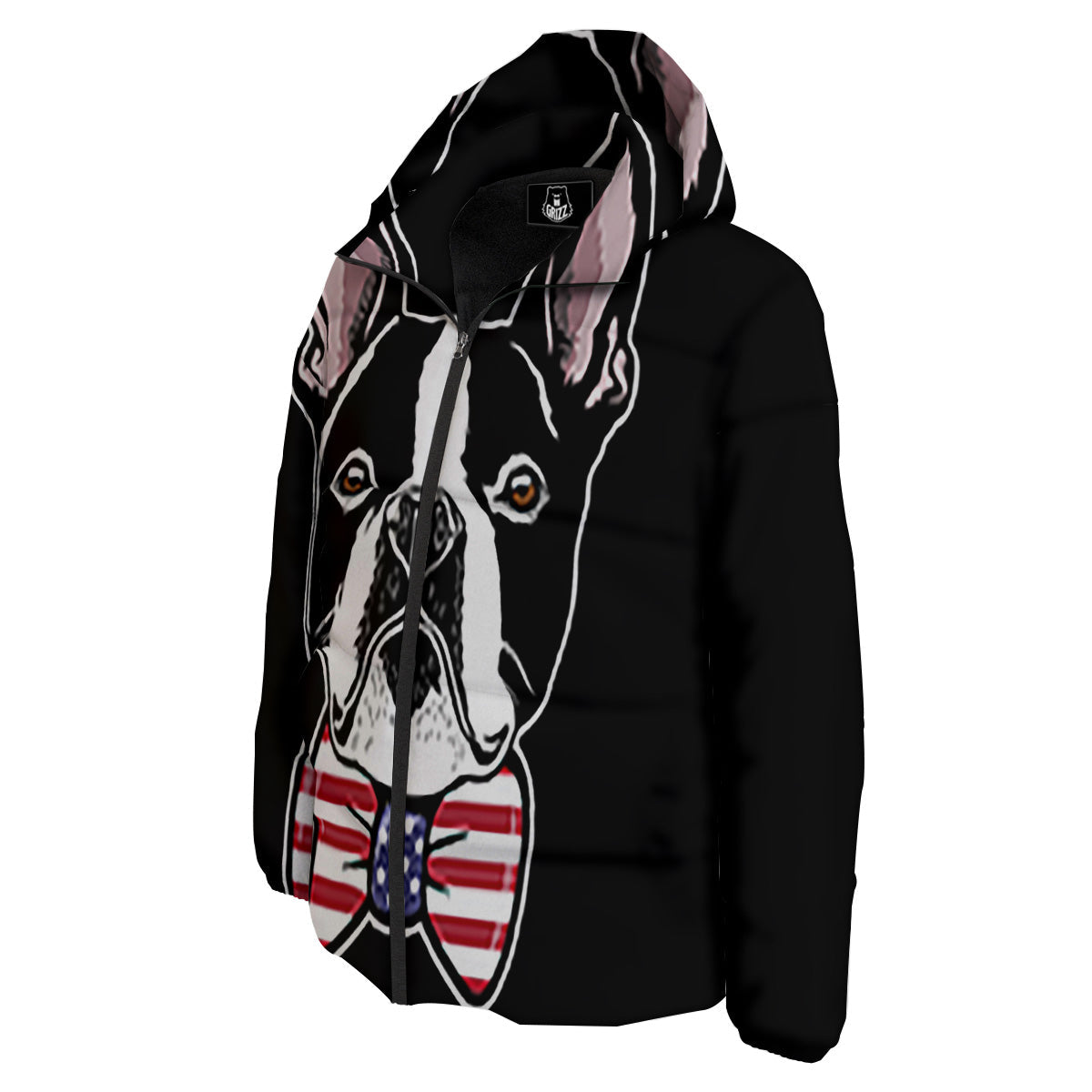 Puppy Faces Boston Terrier Print Down Jacket-grizzshop