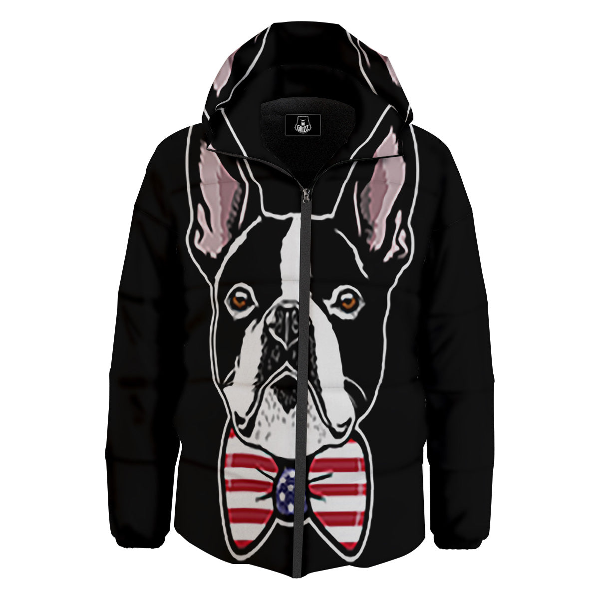 Puppy Faces Boston Terrier Print Down Jacket-grizzshop