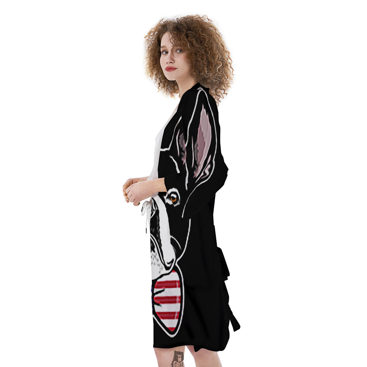Puppy Faces Boston Terrier Print Kimono-grizzshop