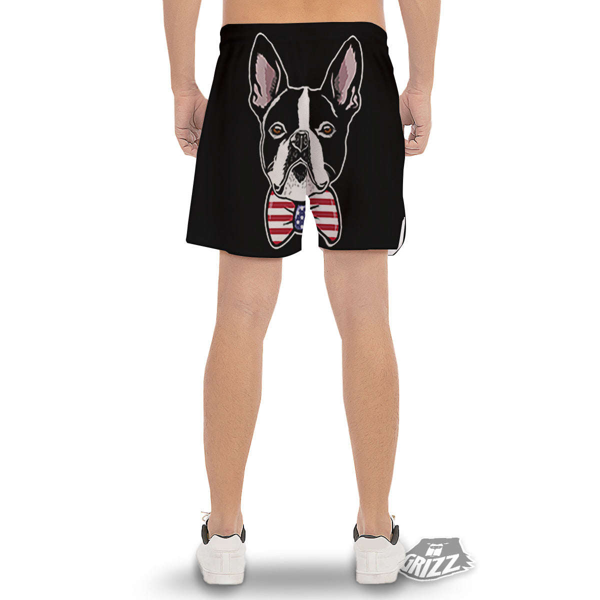 Puppy Faces Boston Terrier Print Men's Gym Shorts-grizzshop