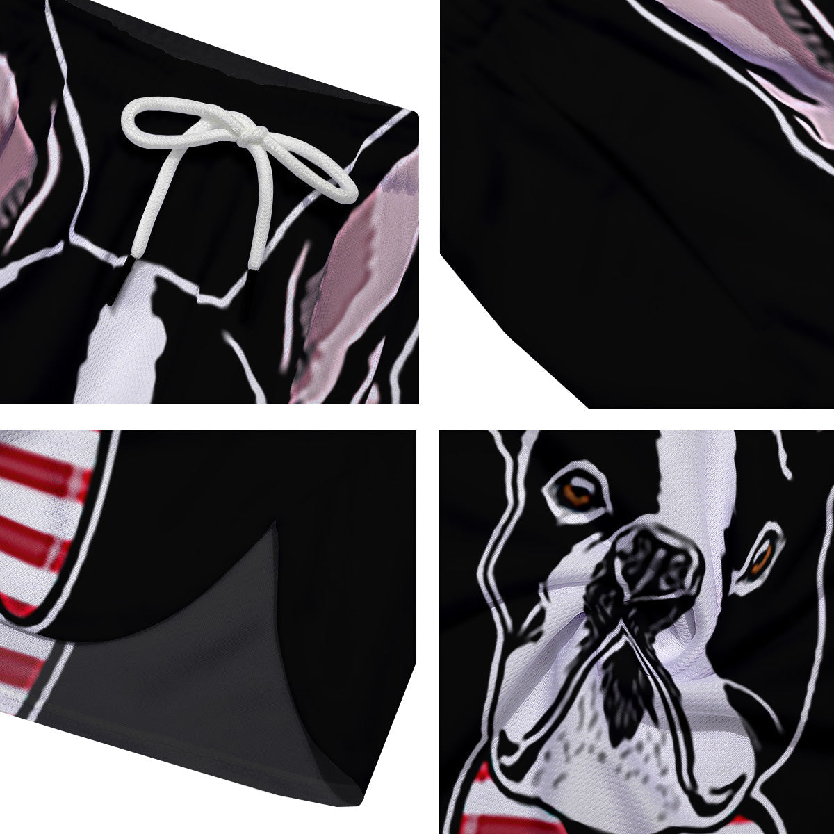 Puppy Faces Boston Terrier Print Men's Running Shorts-grizzshop