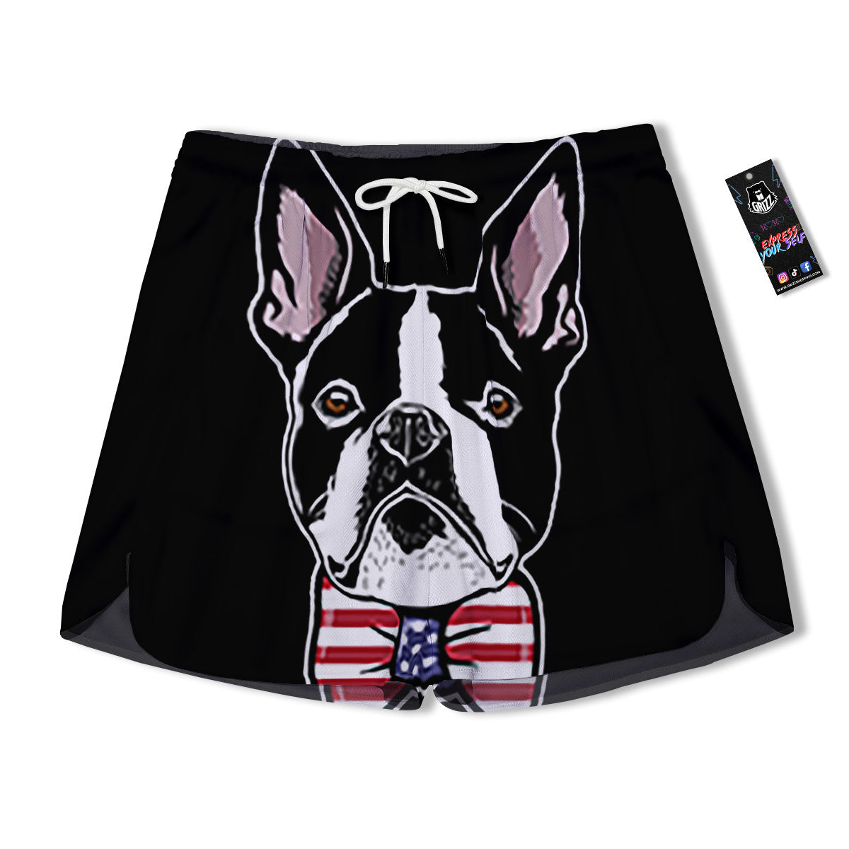 Puppy Faces Boston Terrier Print Men's Running Shorts-grizzshop