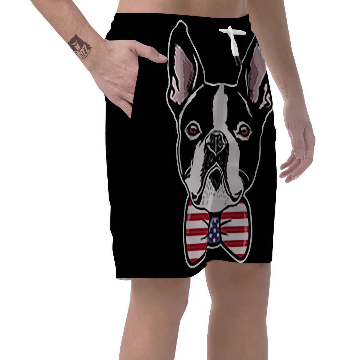 Puppy Faces Boston Terrier Print Men's Shorts-grizzshop