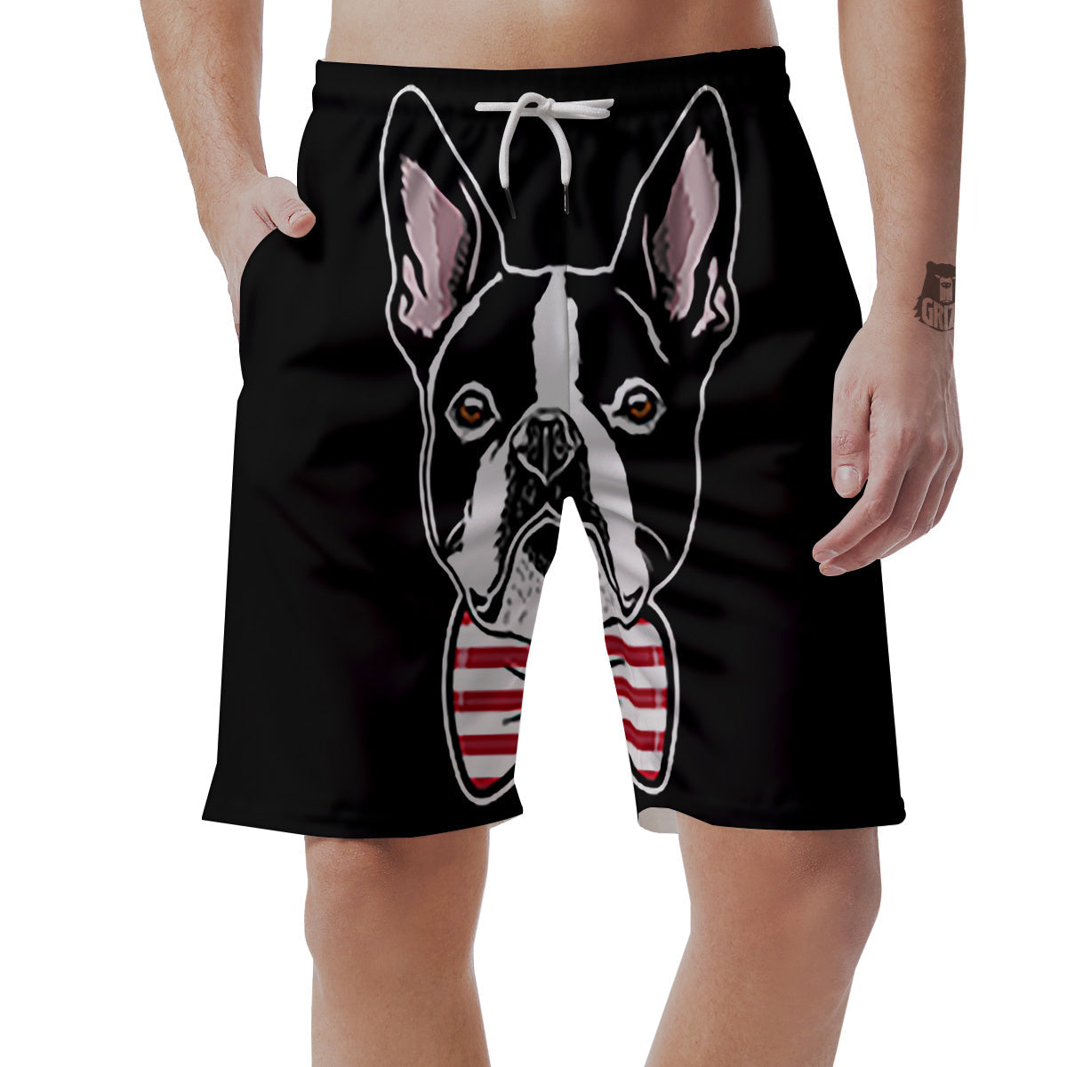Puppy Faces Boston Terrier Print Men's Shorts-grizzshop
