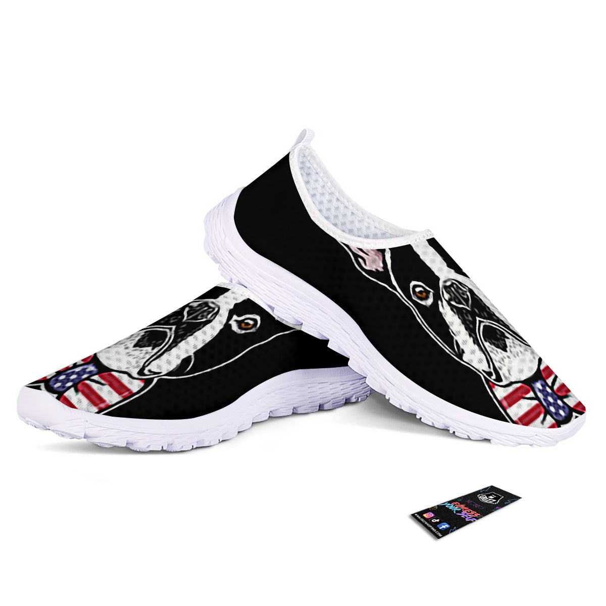 Puppy Faces Boston Terrier Print Nurse Shoes-grizzshop