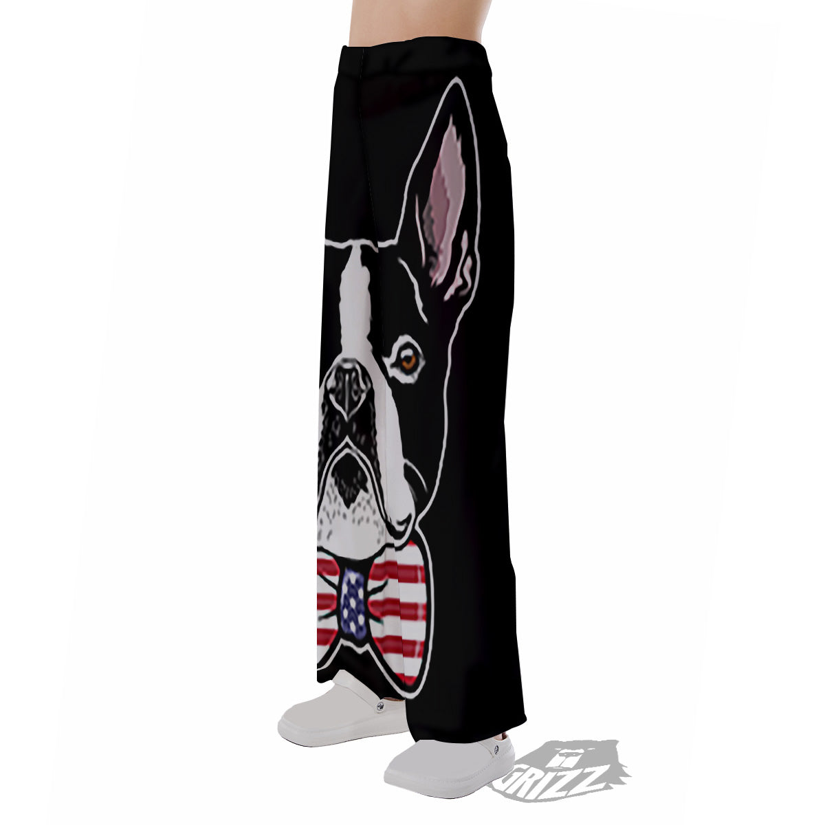 Puppy Faces Boston Terrier Print Pajama Pants-grizzshop