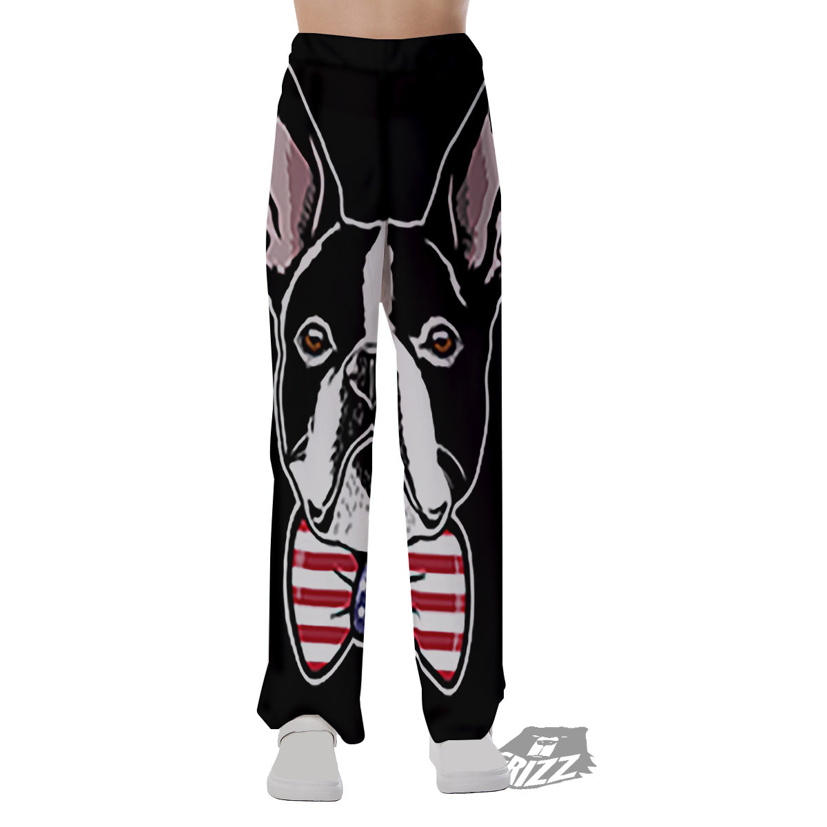 Puppy Faces Boston Terrier Print Pajama Pants-grizzshop