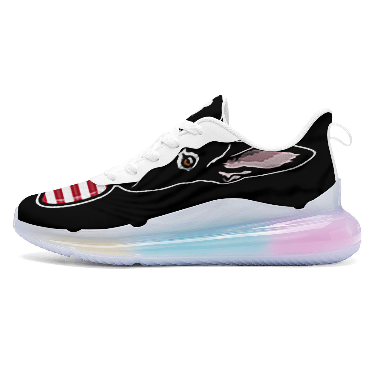 Puppy Faces Boston Terrier Print Running Sneakers-grizzshop