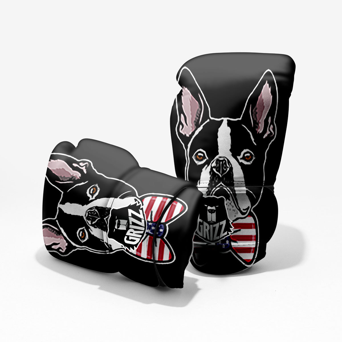 Puppy Faces Boston Terrier Print Pro Boxing Glove