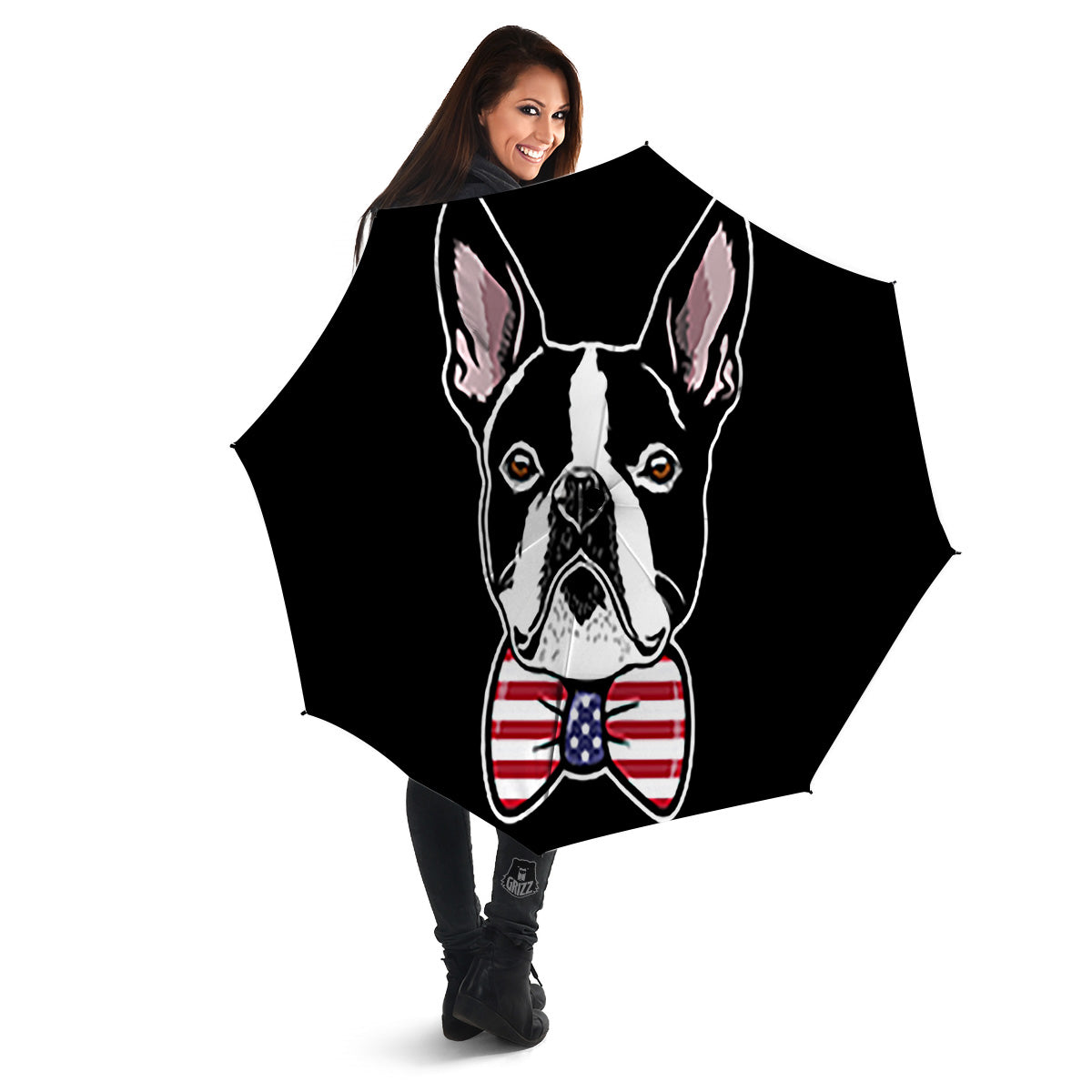 Puppy Faces Boston Terrier Print Umbrella-grizzshop